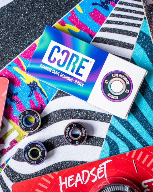 CORE HARDWARE TITANIUM SKATE BEARINGS - NEOCHROME (8PK)