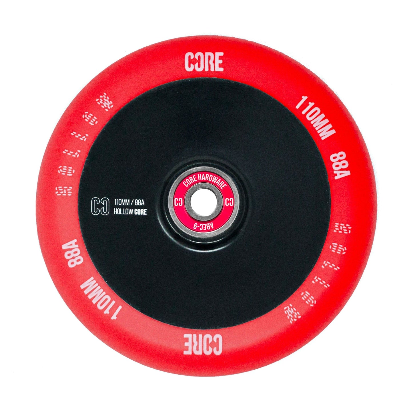 CORE HOLLOW STUNT SCOOTER WHEEL V2 110MM - RED/BLACK