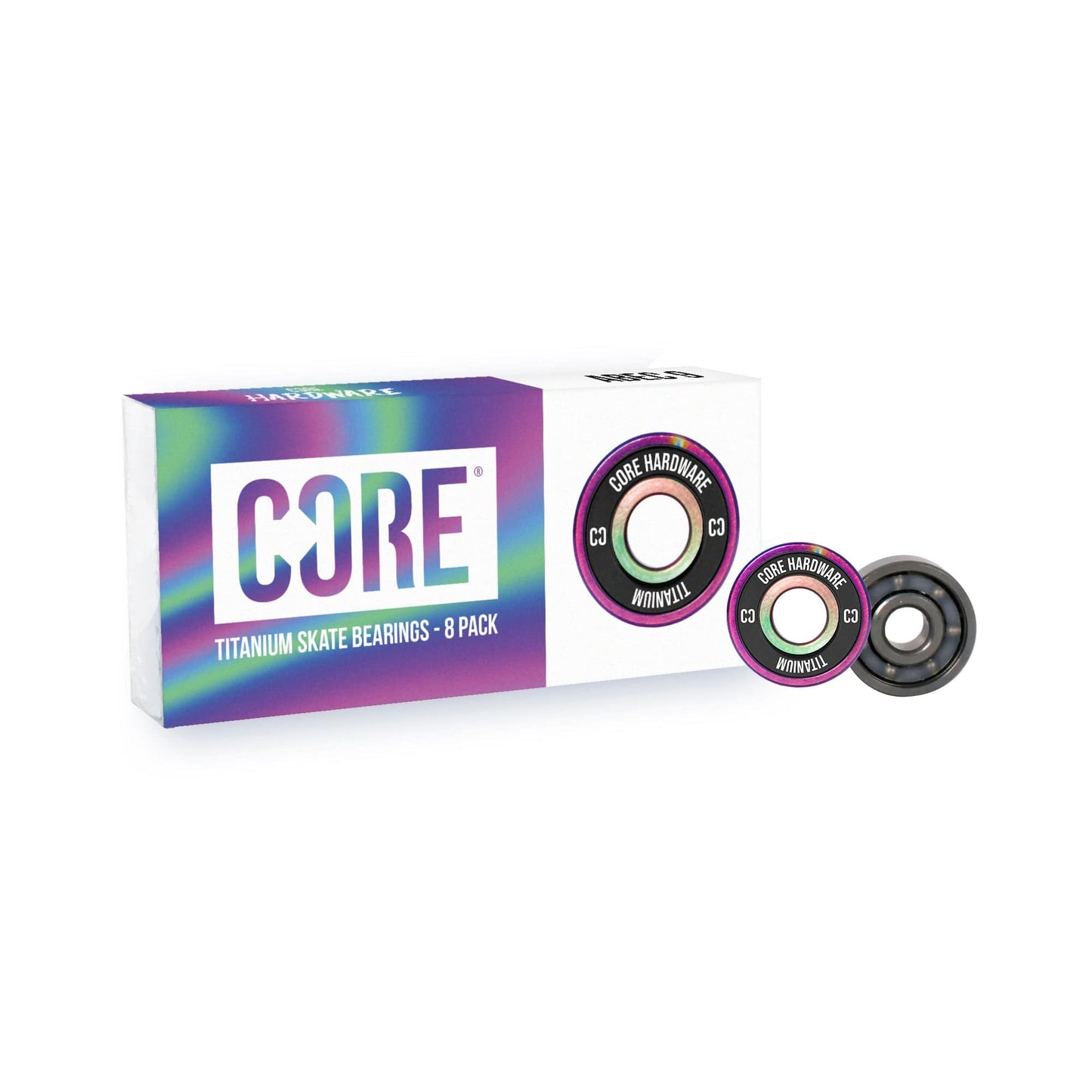 CORE HARDWARE TITANIUM SKATE BEARINGS - NEOCHROME (8PK)