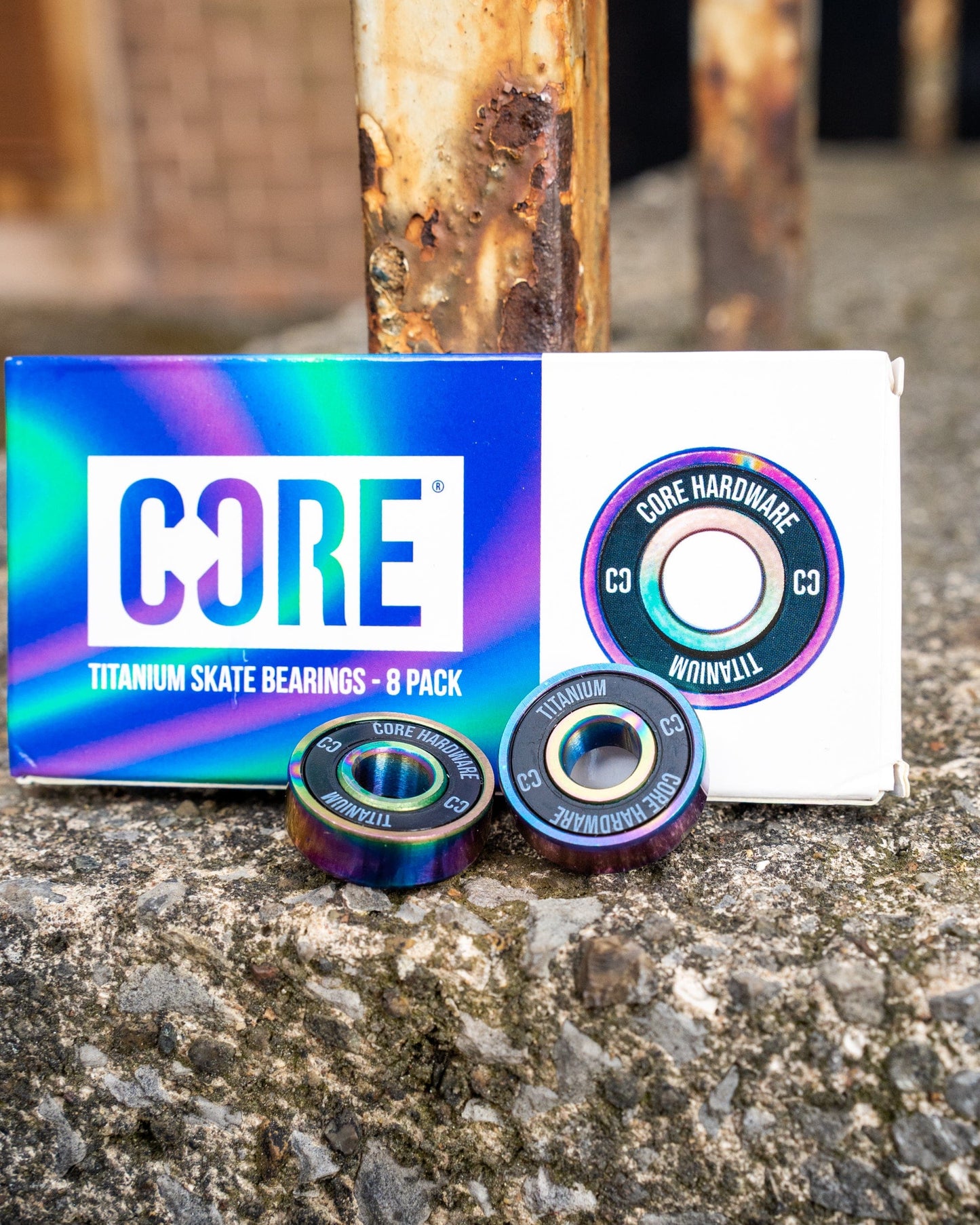 CORE HARDWARE TITANIUM SKATE BEARINGS - NEOCHROME (8PK)