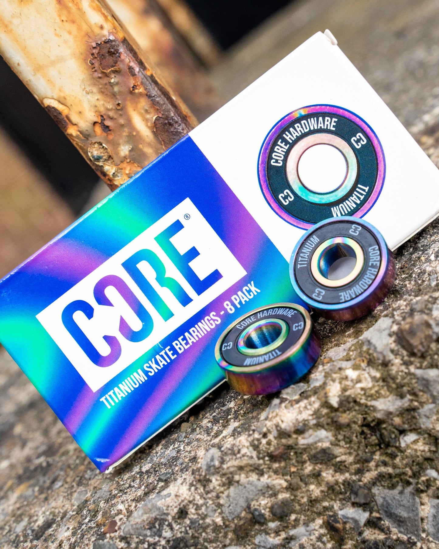 CORE HARDWARE TITANIUM SKATE BEARINGS - NEOCHROME (8PK)