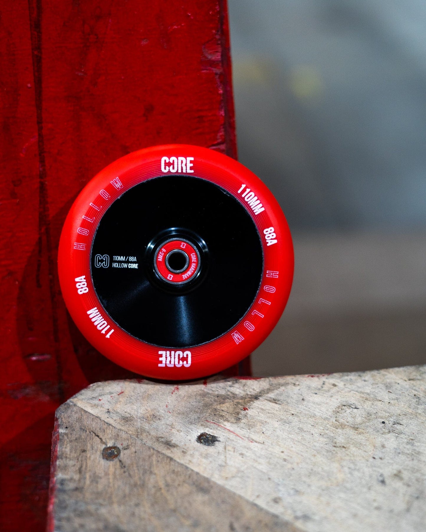 CORE HOLLOW STUNT SCOOTER WHEEL V2 110MM - RED/BLACK